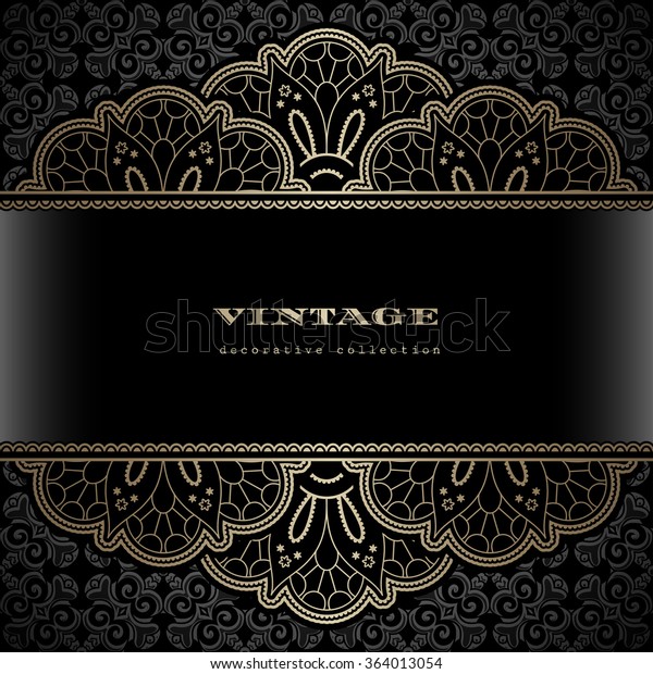 Vintage gold vector background, divider,\
header, border lace ornament, gold lacy\
frame