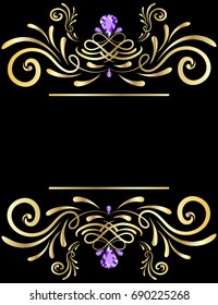 Vintage gold vector frame