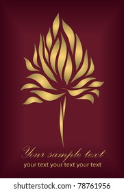 Vintage Gold Vector Isolated On Red Background With Your Text ( Vector Version Eps 10)  As Sign, Symbol, Icon, Tattoo, Web, Label, Logo, Emblem.