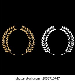 vintage gold and white circular wheat vector