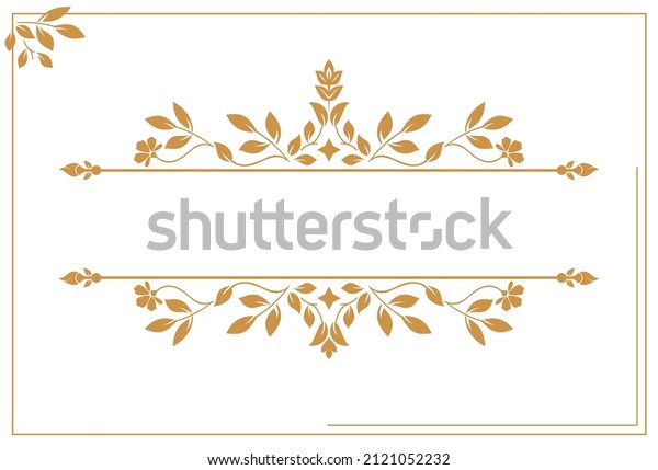 Vintage gold and white element. Graphic vector\
design. Damask graphic\
ornament