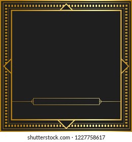 Vintage golden art nouveau badge vector