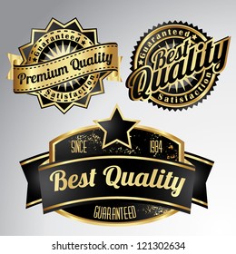 vintage golden black premium quality labels