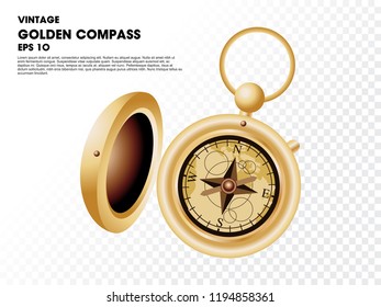 VINTAGE GOLDEN COMPASS ICON