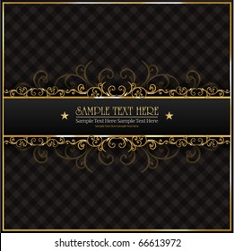 Vintage golden floral frame