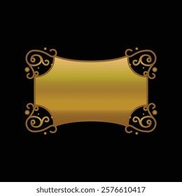 Vintage golden frame floral ornament design concept