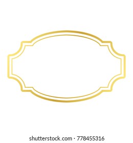 Vintage golden frame icon. Empty copy space. Concept for decoration, photo or banner. Mock up template for your design. Vector illustration
