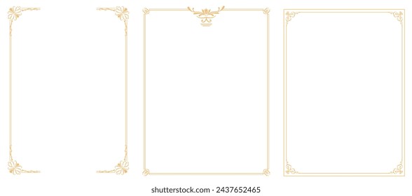 Vintage golden frames and borders, decorative ornament vector antique Decorative vintage borders and frames