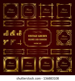 Vintage golden frames and corners