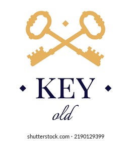Vintage Golden Key Old Crossed Keys Stock Vector (Royalty Free ...