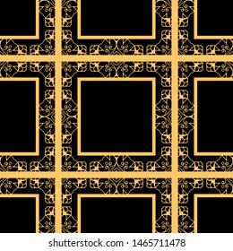 Vintage golden ornate seamless retro pattern. Modern art deco textured background for wallpapers, wrapping papers and other designs