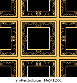 Vintage golden ornate seamless retro pattern. Modern art deco textured background for wallpapers, wrapping papers and other designs