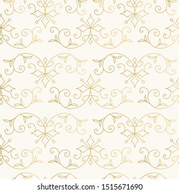 Vintage golden pattern with abstract flourish design.