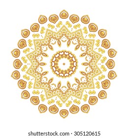 Vintage golden pattern for the cards,  invitations, book page decoration, lace, prints and decorative label design with Islam, Arabic, Indian or ottoman motifs.