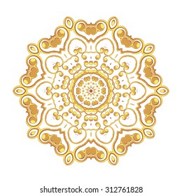 Vintage golden pattern for the cards,  invitations, book page decoration, lace, prints and decorative label design with Islam, Arabic, Indian or ottoman motifs.