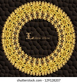 Vintage golden round frame