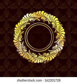 Vintage golden round frame