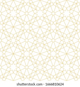 Vintage golden seamless pattern, design element in Eastern style. Geometric ornament. Luxury element in Eastern style. Geometry decoration for wallpaper, background, web page. Arabic motifs.