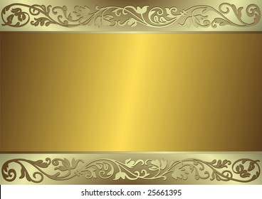 Vintage golden and silvery frame with  place for the text (vector)