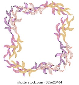 Vintage golden square frame. Raster clip art.