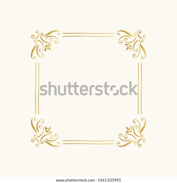 Vintage golden wedding frame. Elegant
filigree borders. Vector
illustration.