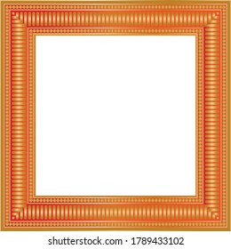 Vintage Golden Wood Picture Frame. EPS10 Illustration.