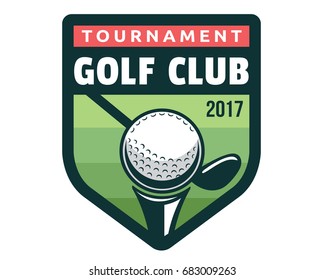 Vintage Golf Badge Logo Illustration