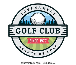 Vintage Golf Badge Logo Illustration