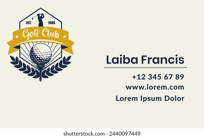 Vintage golf club member badge featuring a golfer silhouette, retro-inspired design, vector illustration, suitable for club merchandise and collectibles