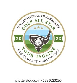 Vintage golf logo template vector isolated. Golf logo template vector design