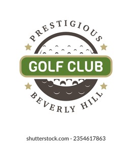 Vintage de la plantilla de logo de golf vector aislado. Diseño vectorial de la plantilla de logotipo de golf