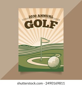 Vintage Golf Tournament or Championship Flyer, Poster, Pamphlet invitation Design Template