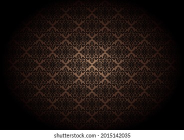 Vintage-gotischer Hintergrund, dunkles Gold, Bronze und Schwarz, mit klassischem indisch-persischem Ornament. Vektorgrafik