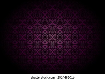 Vintage gothic background dark purple and black, with classic Indian-Persian ornament. Vector illustration