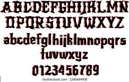 Vintage Gothic Font - Stylized vector alphabet 