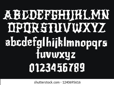 Vintage Gothic Font - Stylized vector alphabet 