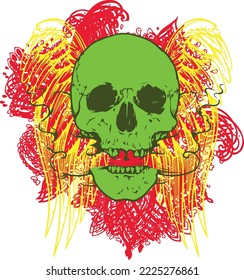 Vintage-Gothic-Skull-Grafik, Vektorgrafik-T-Shirt-Design