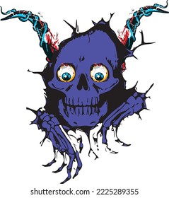 vintage Gothic skull graphics vector t-shirt design