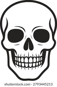 Vintage Gothic Skull Vector Design With Bold Blackwork And Dark Aesthetic Style