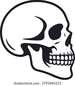 Vintage Gothic Skull Vector Design With Bold Blackwork And Dark Aesthetic Style