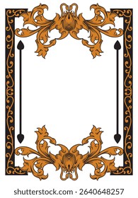 Vintage Grace Botanical Refined Ornamental Border Decorative Vector