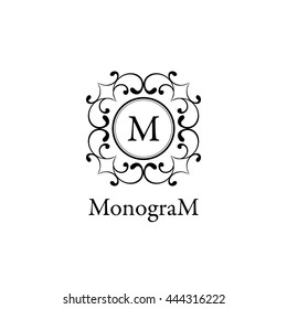 Elegant Line Art Logo Monogram Design Stock Vector (Royalty Free) 367842704