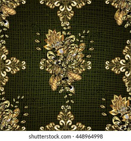 Vintage gradient black background illustration with golden and white elements. Vector illustration.