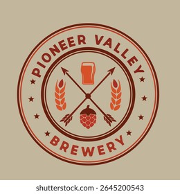 Vintage Gradient Logo Design for Pioneer Valley Brewery
