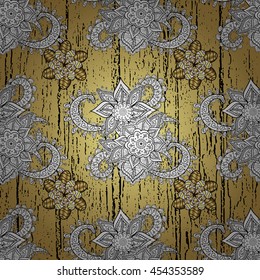 Vintage gradient yellow background illustration with golden and white elements. Vector illustration.