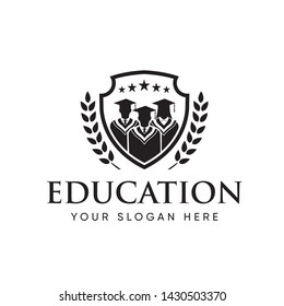 Vintage Graduate Student College Logo Template, Education Logo Design