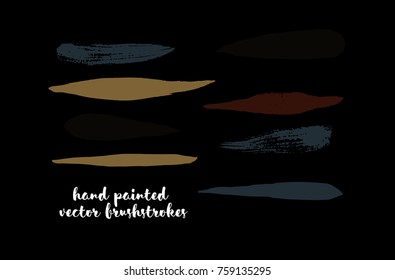 Vintage Graffiti Brushstrokes. Vector Hipster Lines, Logo Doodles, Banners. Brown, Ocher, Gray Marker Strokes, Text Highlights. Color Swatch in Earth Tones. Autumn, Winter Color Buttons, Brush Strokes