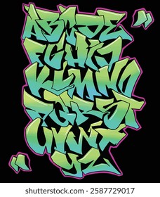 Vintage graffiti, decorative letters,  wild freestyle on the wall, city, vandalism, street art, urban illegal action using aerosol spray paint. Underground hip hop type vector illustration. 10 eps