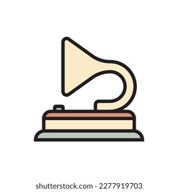 Vintage Gramaphone Icon Vector Illustrator