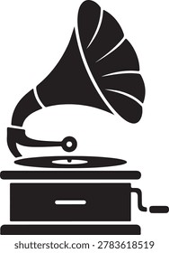 Vintage Gramophone Vector Illustration Retro Phonograph Antique Music Player and Classic Audio Icon